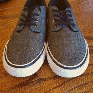 Route 66 Men's Killick Canvas Sneaker - Dark Gray Size 9 Mens White Rubber Sole